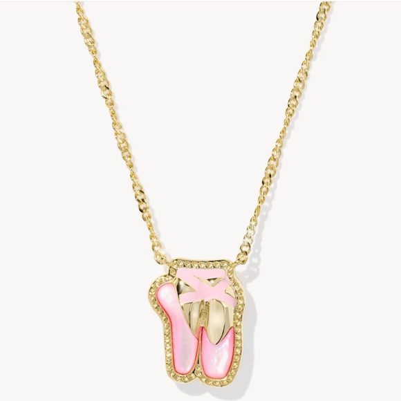 Kendra Scott Ballet Necklace in Pink and Gold - Picture 2 of 5